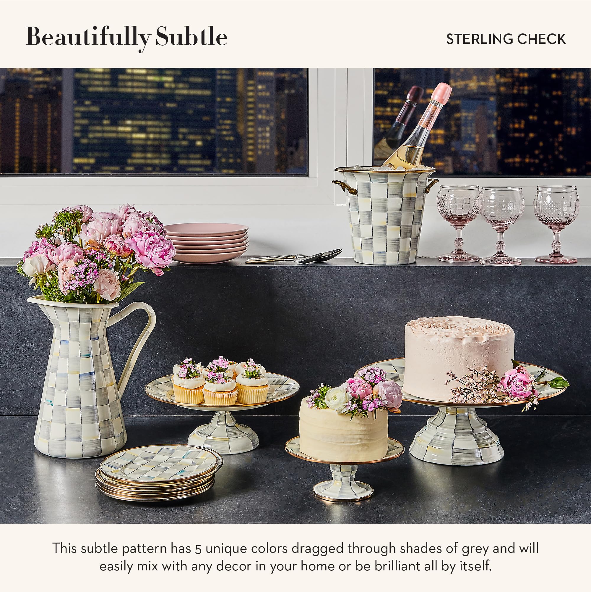 Amazon.com | MACKENZIE-CHILDS Enamel Pedestal Platter, Round